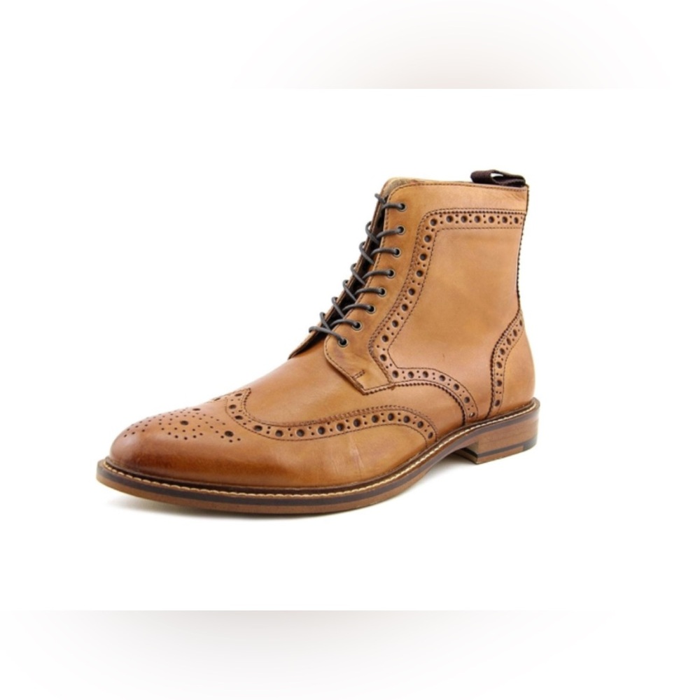 ASTON GREY Payton Wingtip Men's Tan Leather Ankle Brown Brogue Boots Size 11